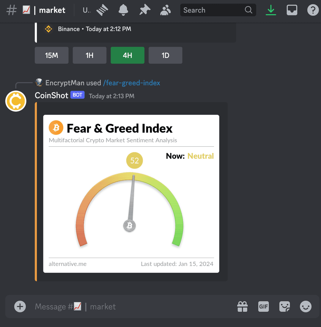 Fear greed index command